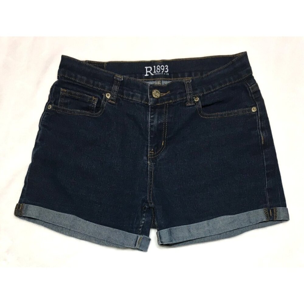 R1893 Jean Shorts Women's 10 Blue Denim Cuffed Roebuck & Co 30 x 4